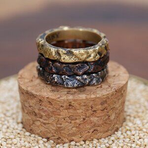 King Baby Temple Ruin Multi Colored Tri Stack Ring - Size 12 (NEW)